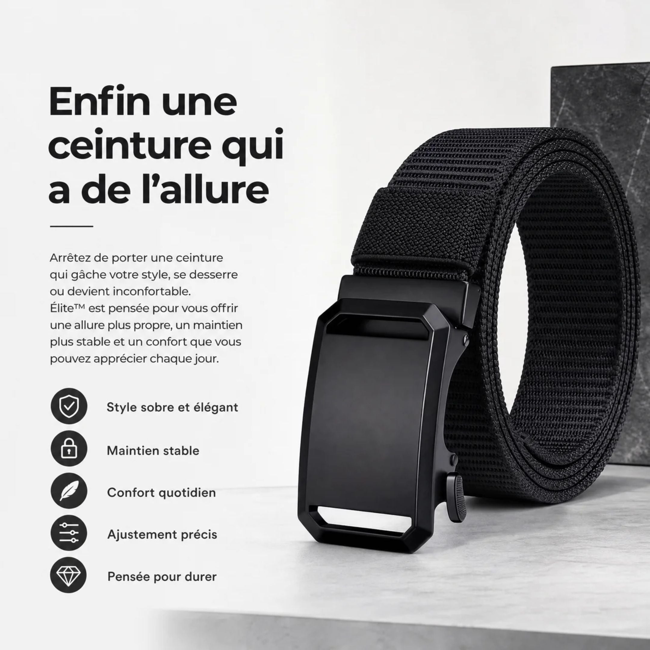 Élite™ — Ceinture tactique robuste, confortable et stable pour homme | Rivaro