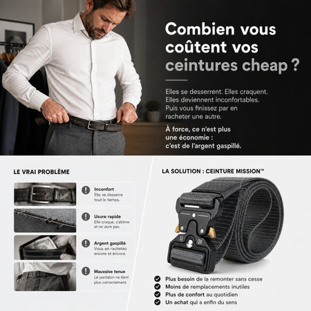 Mission™ — Ceinture tactique robuste, stable et confortable | Rivaro