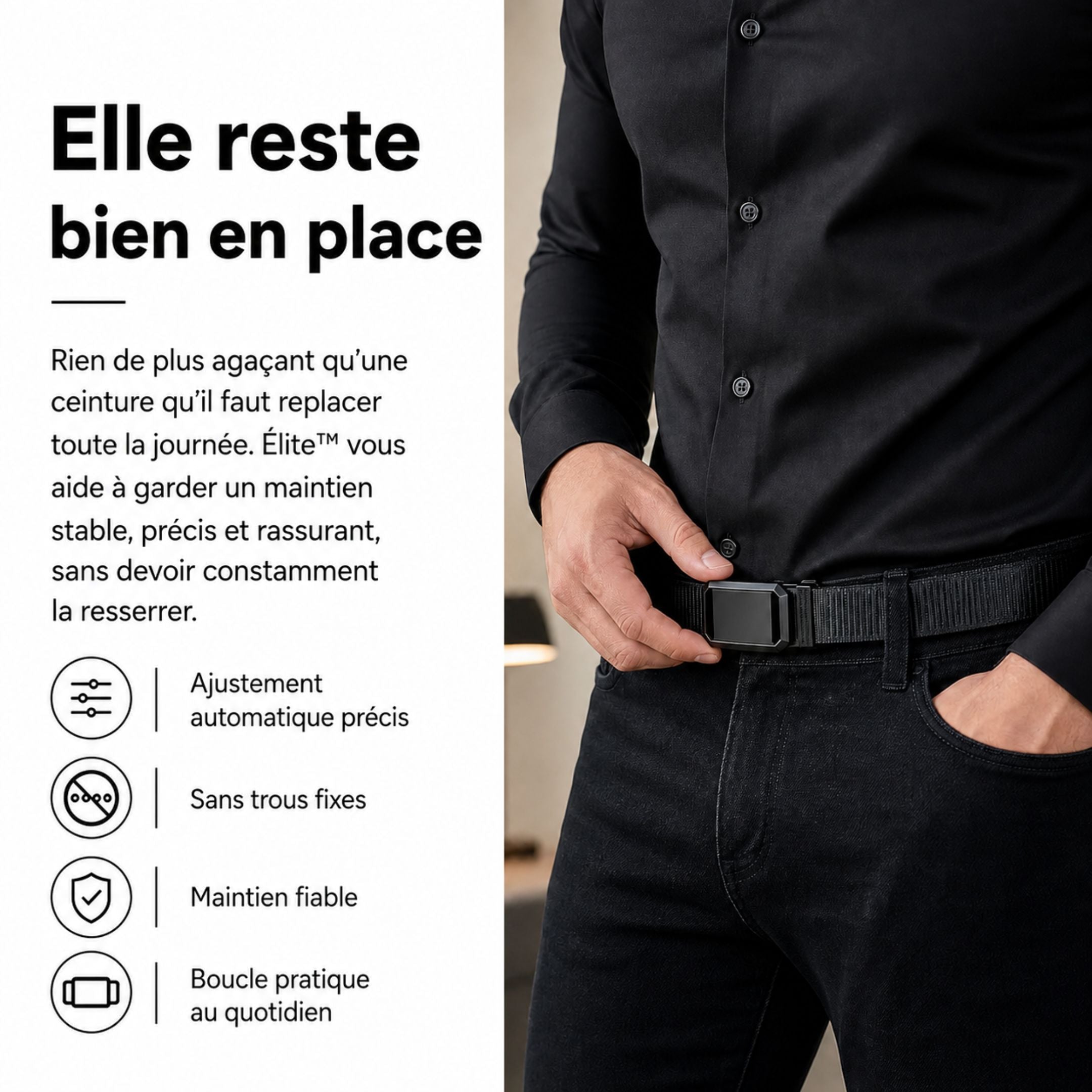 Élite™ — Ceinture tactique robuste, confortable et stable pour homme | Rivaro