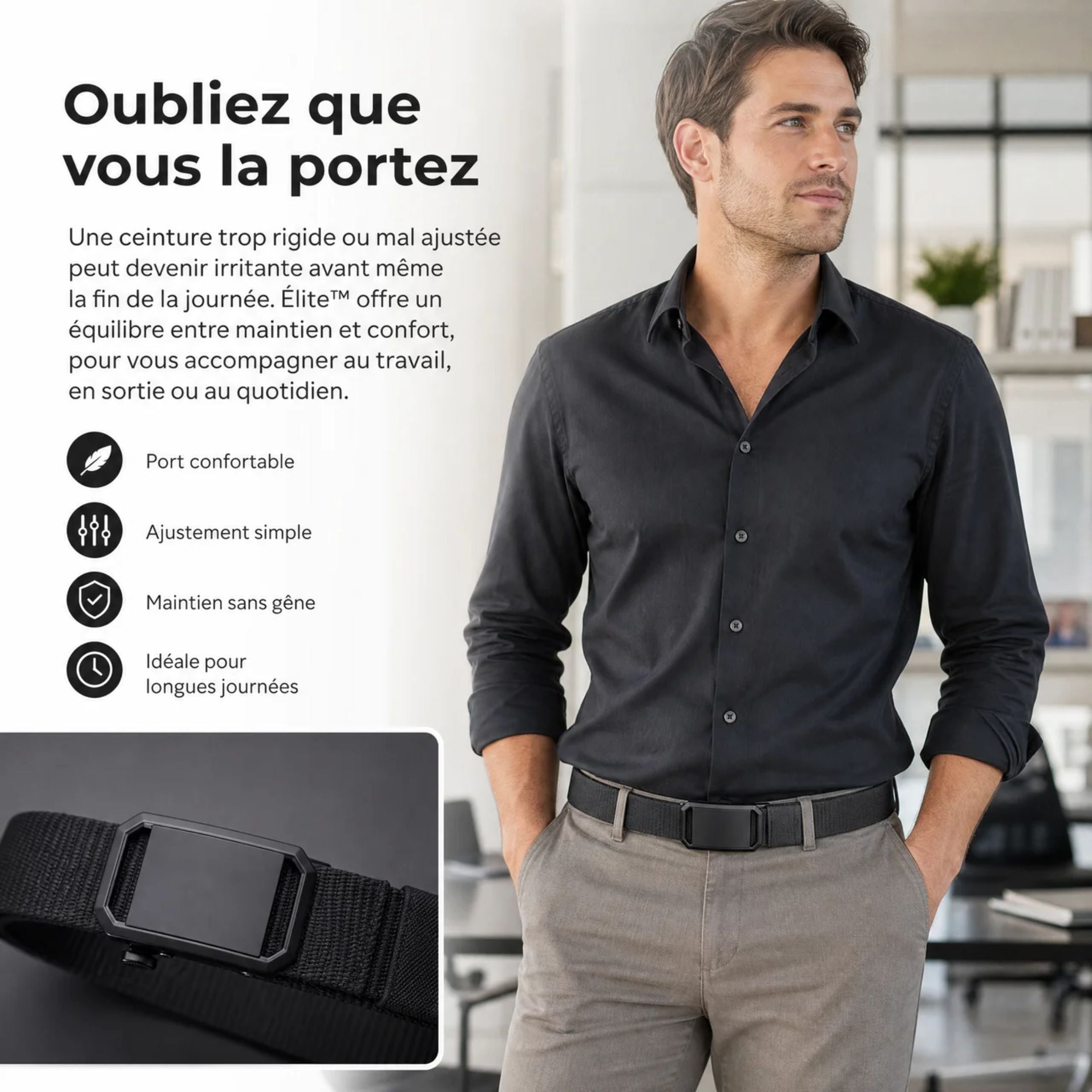 Élite™ — Ceinture tactique robuste, confortable et stable pour homme | Rivaro
