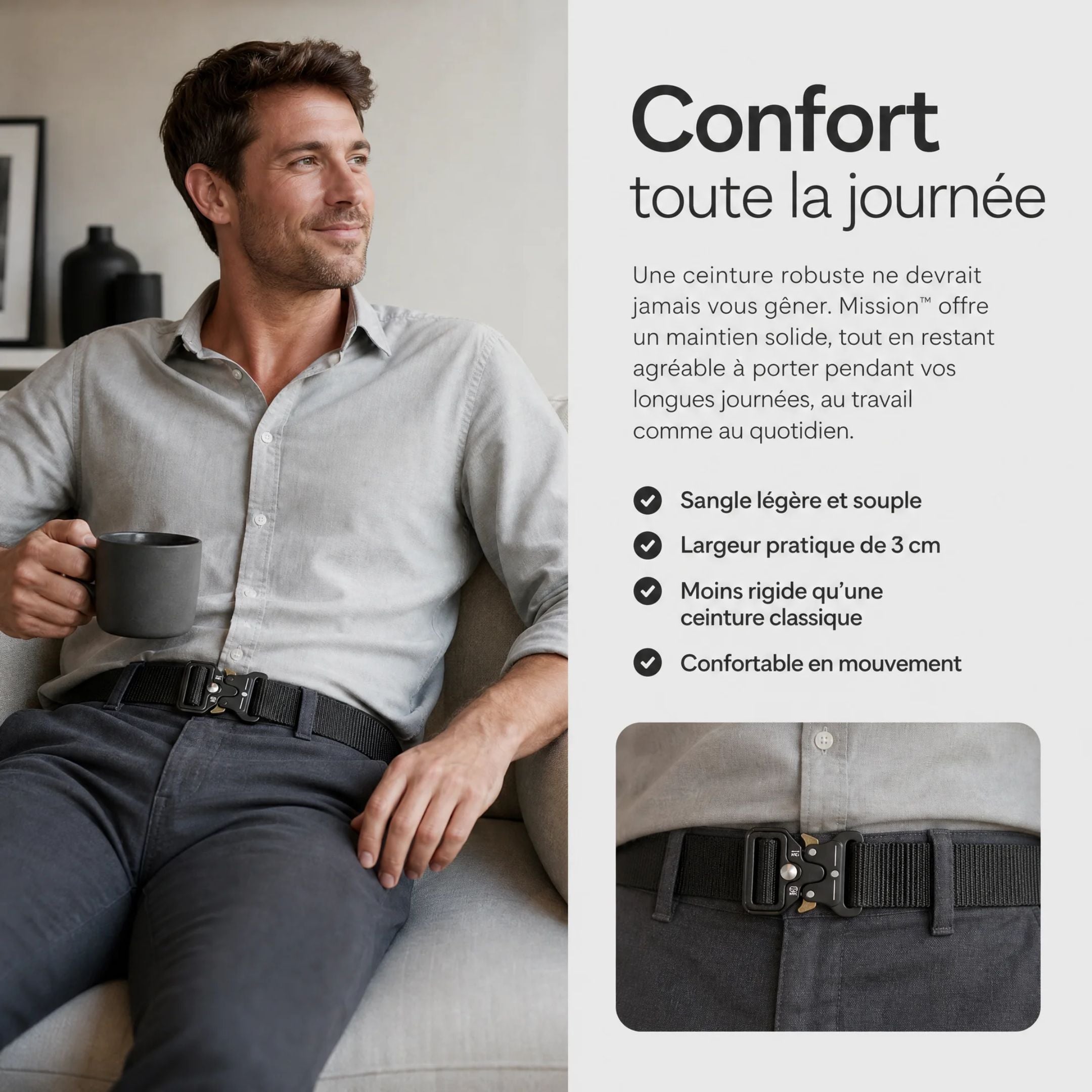 Mission™ — Ceinture tactique robuste, stable et confortable | Rivaro