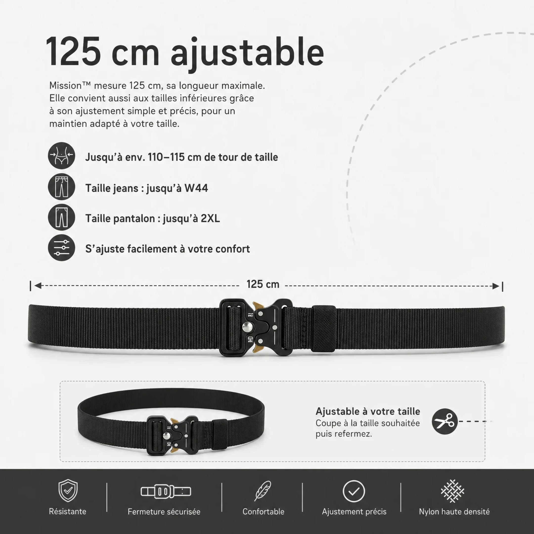 Mission™ — Ceinture tactique robuste, stable et confortable | Rivaro